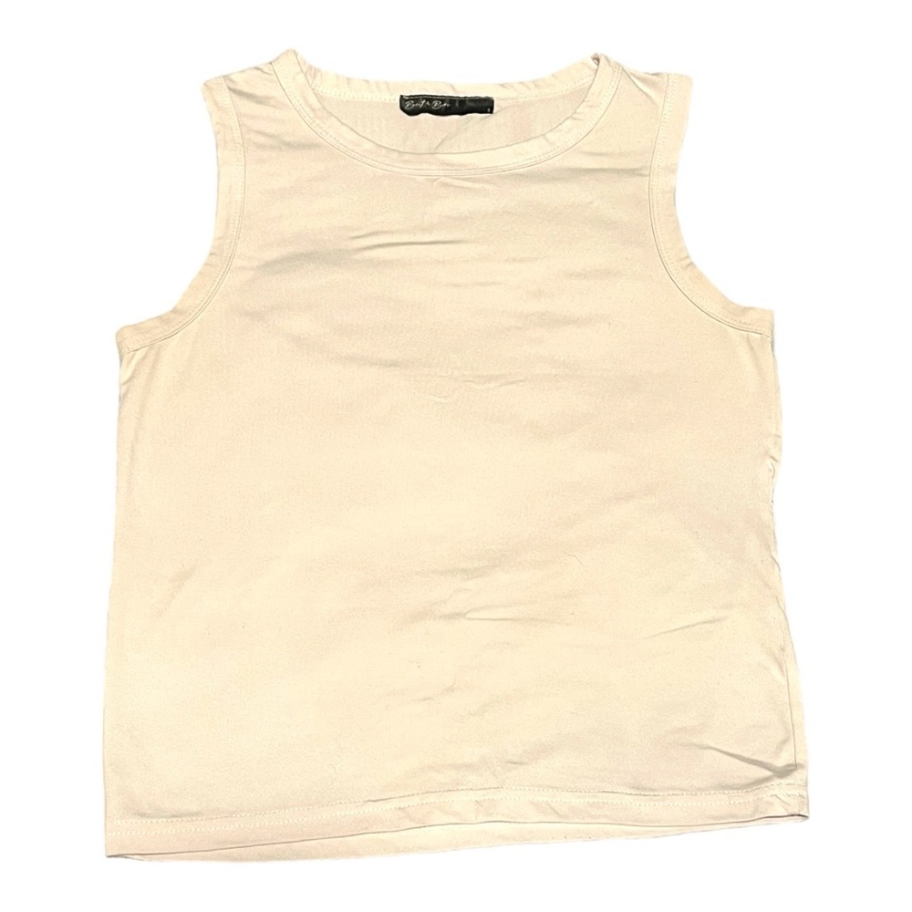 Womens regular white wide tank top
